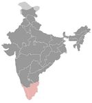 Inde • |0800/1949| • dynastie Venad (Travancore): carte